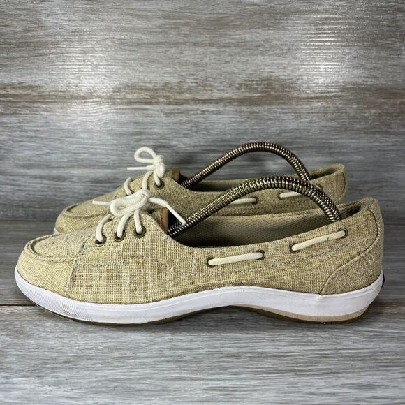 Keds Women’s Sport Canvas Fashion Boat Style Gold Sparkle Sneaker Size 8.5 - Picture 1 of 9